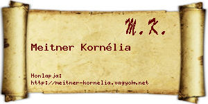 Meitner Kornélia névjegykártya